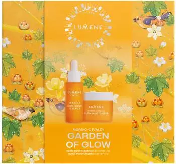 Lumene Nordic-C Garden of Glow Geschenkset, Vitamin C Glow Boost Essence & Feuchtigkeitscreme Duo