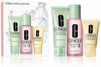 Clinique 3-Step Skin Care 1 Set 50ml Liquid Facial Soap Extra Mild + 100ml Clarifying Lotion 1 + 30ml DDML für Frauen
