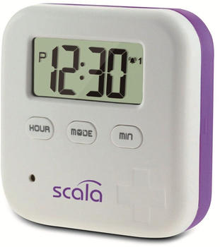 Scala Pillenbox Timer mit 5 Alarmzeiten weiß