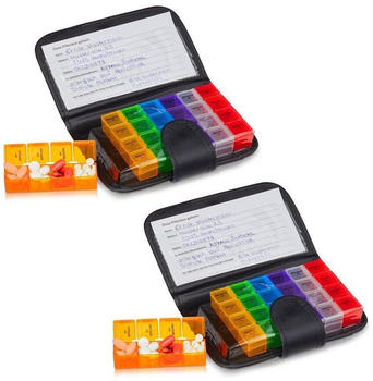 Relaxdays Tablettenbox 7 Tage mit Etui (2 Stk.)