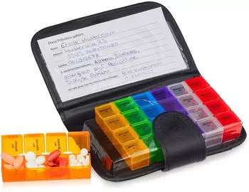 Relaxdays Tablettenbox 7 Tage (morgens, mittags, abends, nachts)