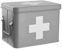 Butlers Medikamentenbox, Grau, Metall, 23x16x17 cm, Freizeit, Wellness,...