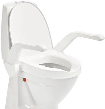 Etac My-Loo Toilettensitzerhöhung fest mit Deckel und Armlehnen 6 cm