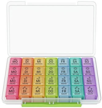 Wellgro Tablettenbox mit Druckverschluss 7 Tage bunt