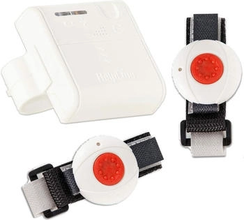 HelpLine Mini für Zwei: Mobiler Hausnotruf mit 2 Notruf-Armbändern