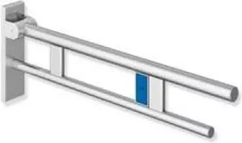 Hewi System 900 St&uuml;tzklappgriff Duo Design B mit Sp&uuml;lausl&ouml;sung 700mm Edelstahl matt