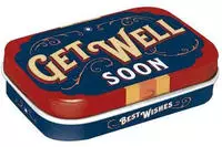 Nostalgic-Art Get Well Soon, Pillendose aus Metall mit 15 g Pfefferminz-Dragees