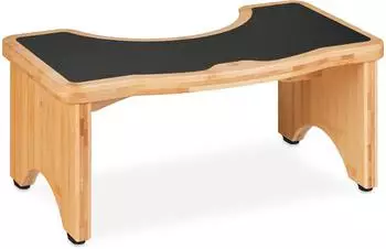 Relaxdays Toilettenhocker aus Bambus Hellbraun chwarz