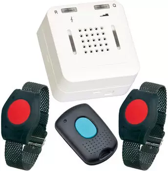 Eldat RS16 Hausnotruf mit 2 Armbandsendern und Quittierungssendern