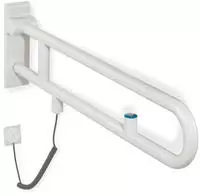 HEWI St&uuml;tzklappgriff drehb. Ser 801 WC-Sp&uuml;lung L:850mm sand
