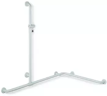 Hewi 801 Duschhandlauf 801.35.33055 1185/762 x 1250 mm aquablau mit Brausehalterstange