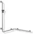 Hewi 805 Dusch-/Wannenhandlauf 805.35.220L92 1250 x 762 mm Brausehalter anthrazit links mit Brausehalterstange Edelstahl gebürstet