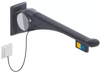 Hewi 802 LifeSystem St&uuml;tzklappgriff 802.50.45060DR 750 mm anthrazit hochglanz/anthrazit matt Sp&uuml;lausl&ouml;sung Funktionstaste links