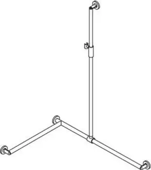 Hewi System 900 Duschhandlauf 900.35M36360CV 1250 x 947 647 mm Ausf&uuml;hrung links schwarz tiefmatt
