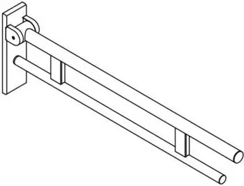 Hewi System 900 St&uuml;tzklappgriff Duo Design B 850mm Edelstahl matt