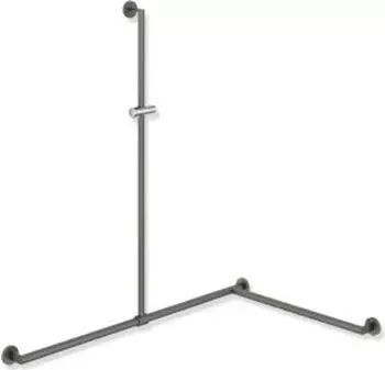 Hewi System 900 Duschhandlauf 900.35.33260DD 1250 x 1185 x 765 mm pulverbeschichtet dunkelgrau tiefmatt/chrom Ausf&uuml;hrung rechts