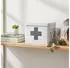 Relaxdays Medizinbox aus Metall Anthrazit eiß