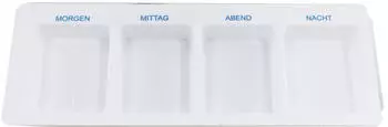 CareLiv Medikamentendispenser Dispenser 1 Tag 4 F&auml;cher 5 x 6 cm wei&szlig;