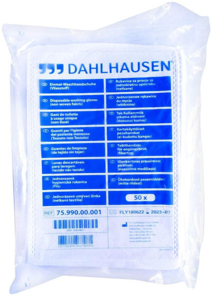 Dahlhausen Waschhandschuhe Flauschvlies 14,5 x 22 cm (50 Stk.)