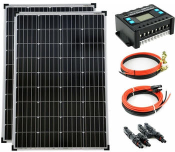 Solartronics Photovoltaik-Komplettset 2 x 100 Watt Solarmodul Mono + Laderegler 20A (1000200M20)