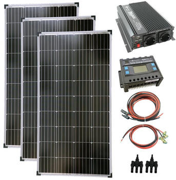 Solartronics Inselanlage-Komplettset 3 x 130 Watt mit Laderegler (SET390M-W)