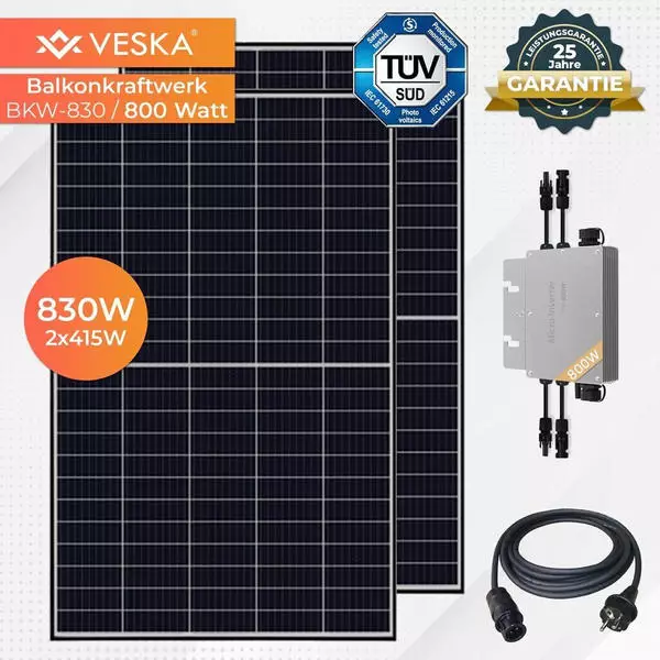 VESKA Balkonkraftwerk BKW-830/800 WIFI 800 Watt