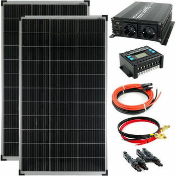Solartronics Solaranlage 280W 2 x 140Wp mit Spannungswandler 1000W (SET280M-W)