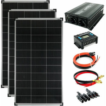 Solartronics Solaranlage 420W 3 x 140Wp mit Spannungswandler 1500W (SET420M-W)