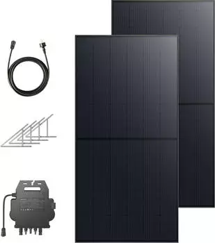 Anker Solix Balkonkraftwerk RS50B 1080W mit 2 x 540Wp, MI80 Wechselrichter, Schuko-Netzkabel 5m Anker Solix Balkonkraftwerk RS50B 1080W mit 2 x 540Wp, MI80 Wechselrichter, Schuko-Netzkabel 5m