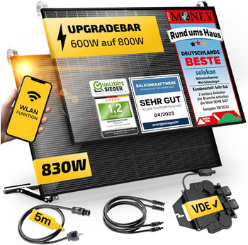 Solakon Balkonkraftwerk 830W/600W - 2x JAM54S30 + APSystems EZ1