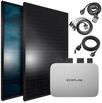 SUNNIVA Balkonkraftwerk 1196/800W 2 x 460Wp Module + EcoFlow PowerStream 800W + Schuko-Kabel 5m