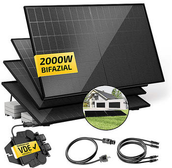 Solakon Balkonkraftwerk 2000/800W 4 x 500Wp Module + APSystems EZ1 + Schuko-Kabel 10m