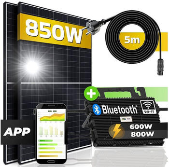 SUNNIVA Balkonkraftwerk 850/800W 2 x 425Wp Module + Astro-Energy TM-L800M + Schuko-Kabel 5m SUNNIVA Balkonkraftwerk 850/800W 2 x 425Wp Module + Astro-Energy TM-L800M + Schuko-Kabel 5m