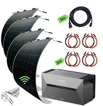 Anker Balkonkraftwerk 1240/800W 4 x 310Wp Module + SOLIX Solarbank 2 E1600 Pro + 5m Schuko-Kabel Anker Balkonkraftwerk 1240/800W 4 x 310Wp Module + SOLIX Solarbank 2 E1600 Pro + 5m Schuko-Kabel