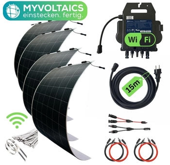MyVoltaics MyUltraleicht Balkonkraftwerk 1240 W mit 4 Modulen (MUB1240-15m)