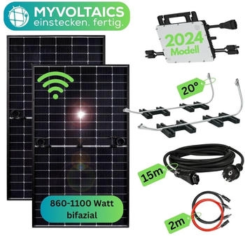 MyVoltaics MyCarport Balkonkraftwerk 880+ W Premium transparent (MCB860-5m)
