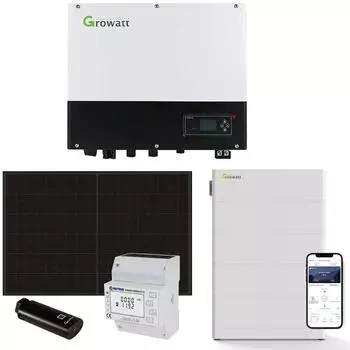 Growatt Solaranlage 10kW 25 x 410Wp Module + SPH10000TL3-BH-UP + ARK 10.2H Speicher 10,24kWh