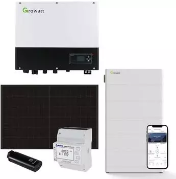 Growatt Solaranlage 10kW 25 x 410Wp Module + SPH10000TL3-BH-UP + ARK 12.8H Speicher 12,8kWh