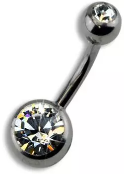 ZEEme Piercing Titan, weißer Kristall, 10mm (159000075-10mm)