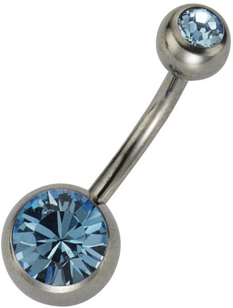 ZEEme Bauchnabelpiercing mit blauem Kristall (055582R)