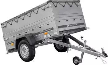 Unitrailer Garden Trailer 200 Kipp kippbarer Pkw-Anhänger mit Bordwänden und Flachplane