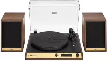 Crosley C72 Turntable with Speakers Walnut Finish