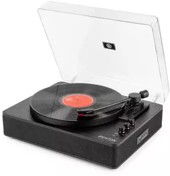 Fenton RP162B Plattenspieler Bluetooth, USB MP3, 3 Geschwindigkeiten, schwarz (RP162B)