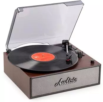 Audizio Reno Retro-Plattenspieler Bluetooth, eingebaute Stereolautsprecher, 33/45/78 RPM (T102.084)