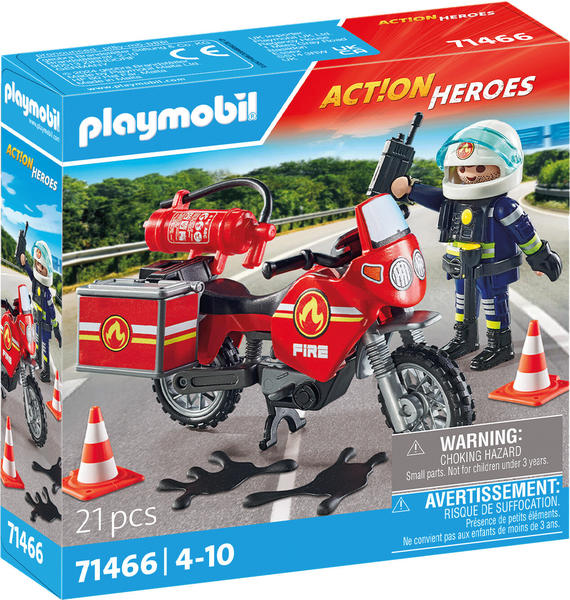 Playmobil Action Heroes - Feuerwehrmotorrad am Unfallort (71466)