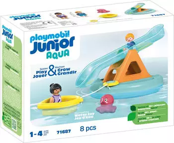 Playmobil JUNIOR AQUA: Badeinsel mit Wasserrutsche (71687)