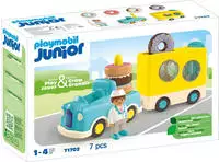 Playmobil 71702, Playmobil 1.2.3 - Junior Verr&uuml;ckter Donut-Truck mit Stapel- und