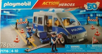 Playmobil Action Heroes Polizeibus mit Strassensperre Edeka (71716)