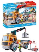 Playmobil Konstruktions-Spielset "Baustellen-LKW mit Kran (71750), Playmobil...