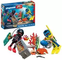 Playmobil Konstruktions-Spielset "Polizeitaucher mit Schatz (72078), City...